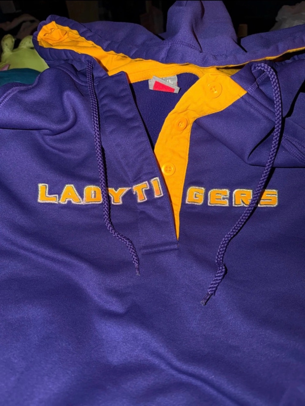 Nike purple and yellow hooded sweatshirt